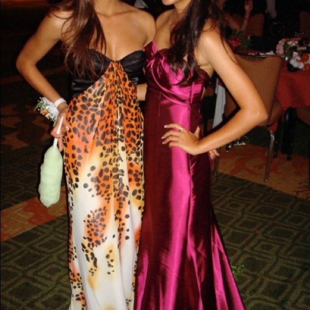 La Femme Leopard Prom Dress